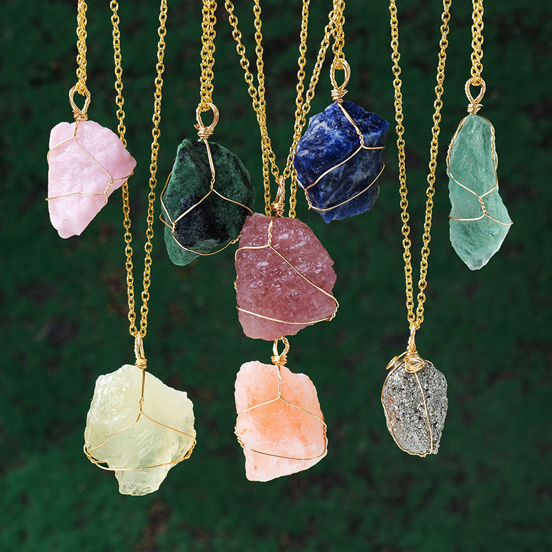 Raw Crystal Necklace – 14k Gold-Plated Chain product photo 1