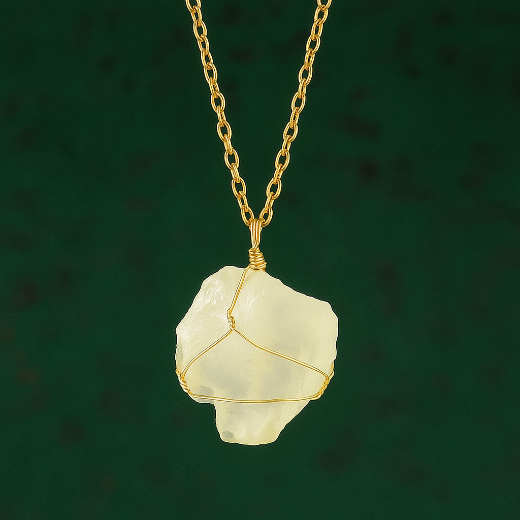 Raw Crystal Necklace – 14k Gold-Plated Chain product photo 14