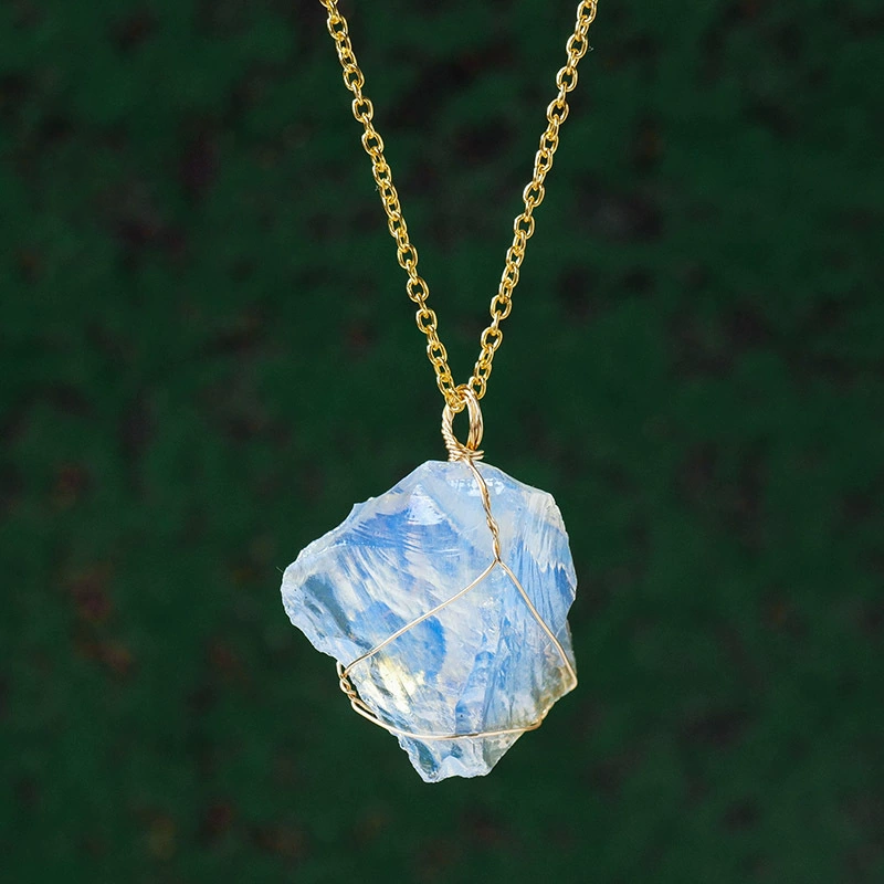 Raw Crystal Necklace – 14k Gold-Plated Chain product photo 5