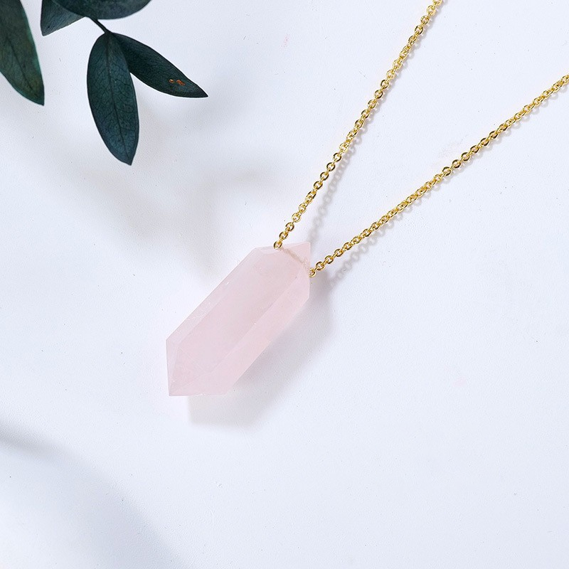 Polished crystal drop necklace available in Fluorite Citrine or Amethyst