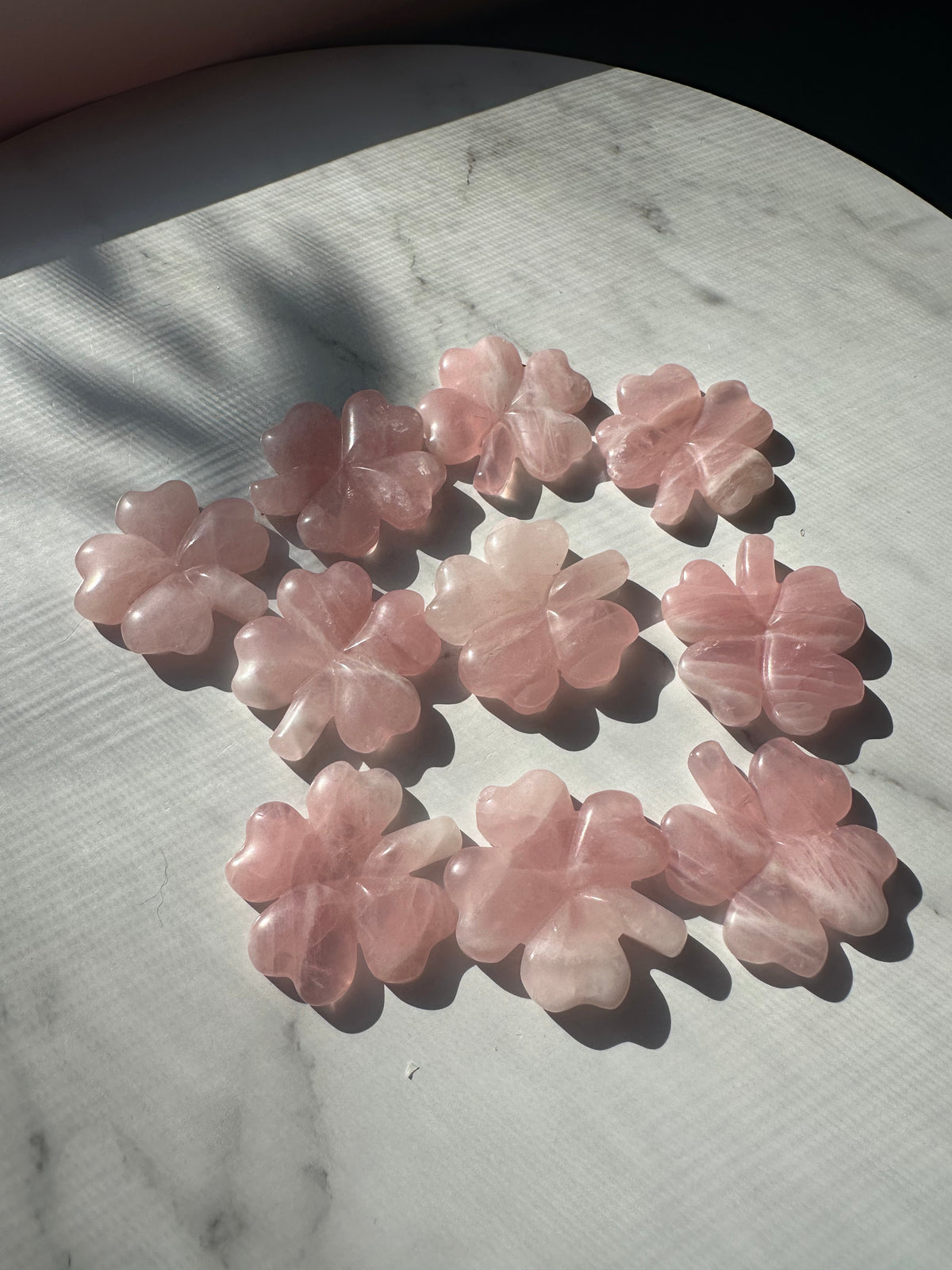 Crystal Four-Leaf Clover | Rose Quartz or Green Aventurine 4–5cm