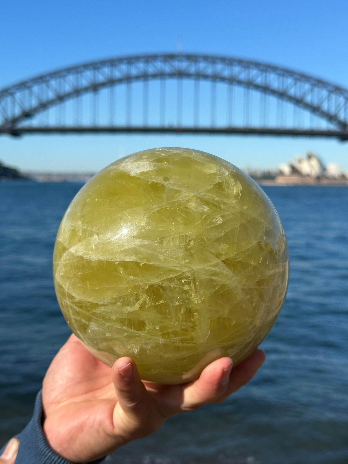 Citrine Sphere with Warm Golden Colour, Exact Piece – product view