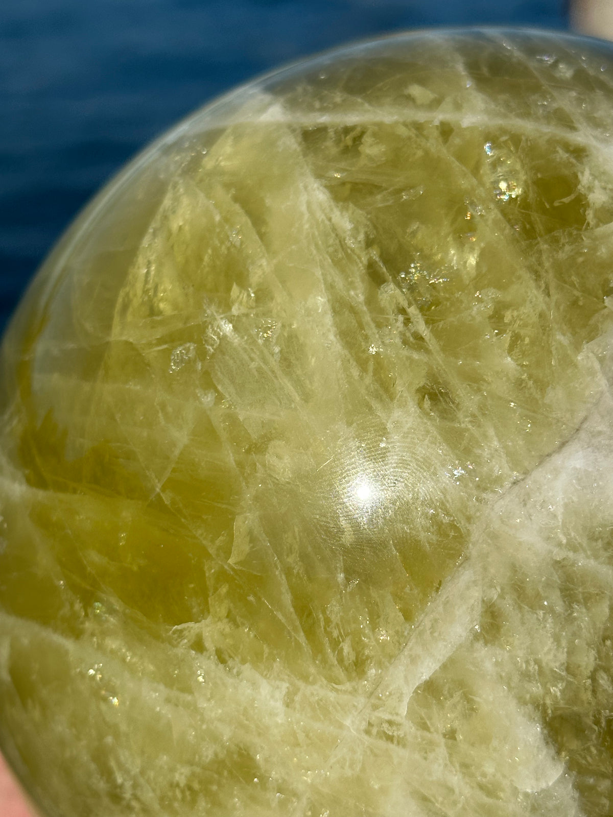Citrine Sphere with Warm Golden Colour, Exact Piece – polished surface detail