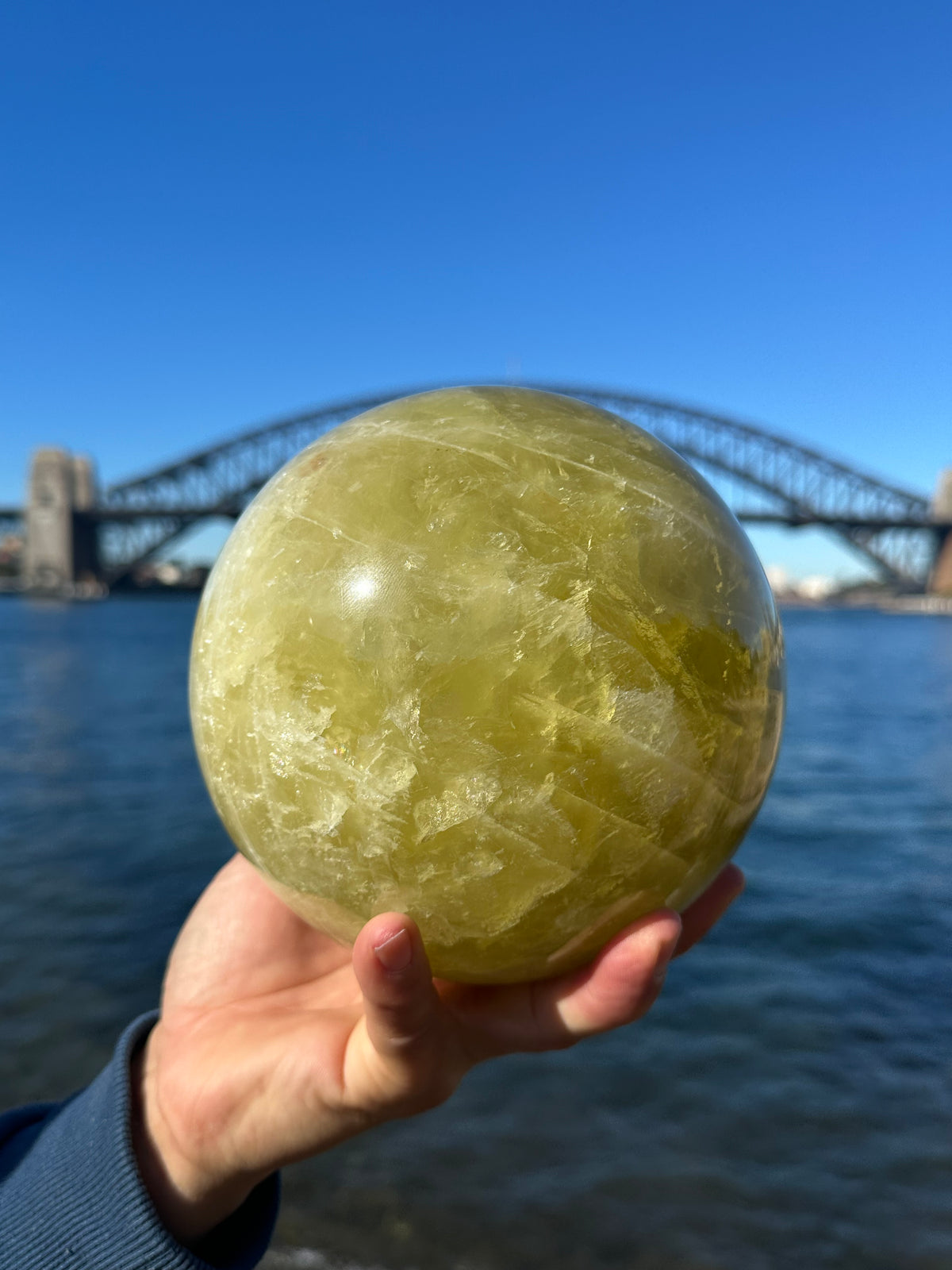 Citrine Sphere with Warm Golden Colour, Exact Piece – top view