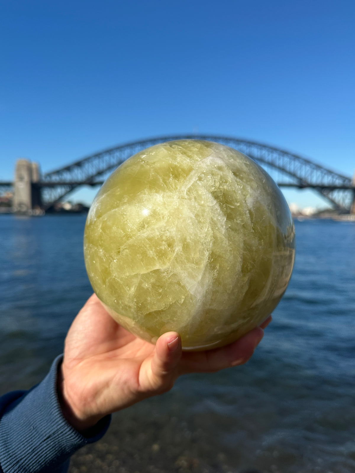 Citrine Sphere with Warm Golden Colour, Exact Piece – base view