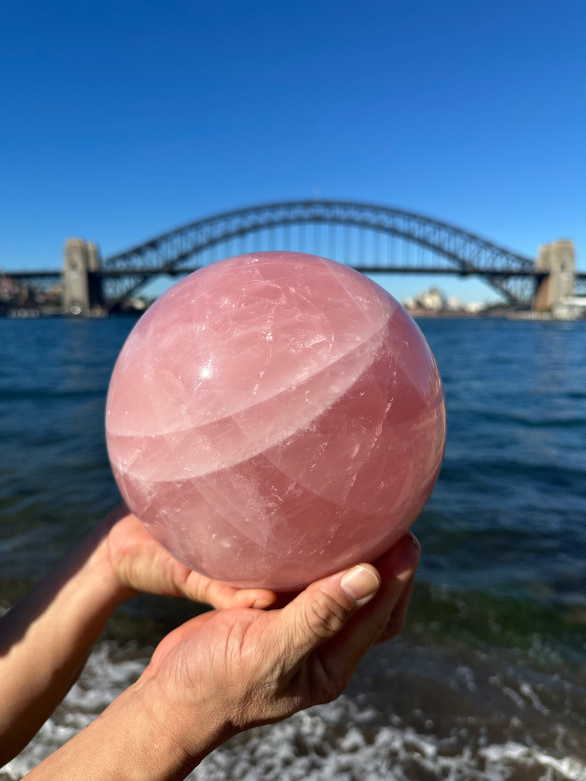 Rose Quartz Sphere with Rainbow | 8.4kg 18cm Exact Piece