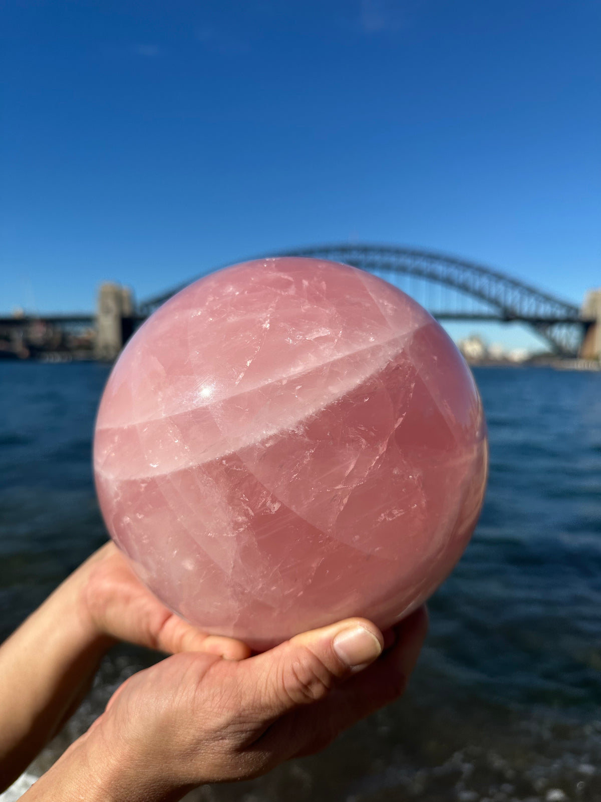 Rose Quartz Sphere with Rainbow | 8.4kg 18cm Exact Piece