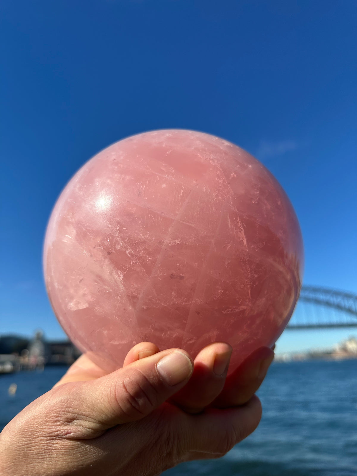 Rose Quartz Sphere with Rainbow | 8.4kg 18cm Exact Piece