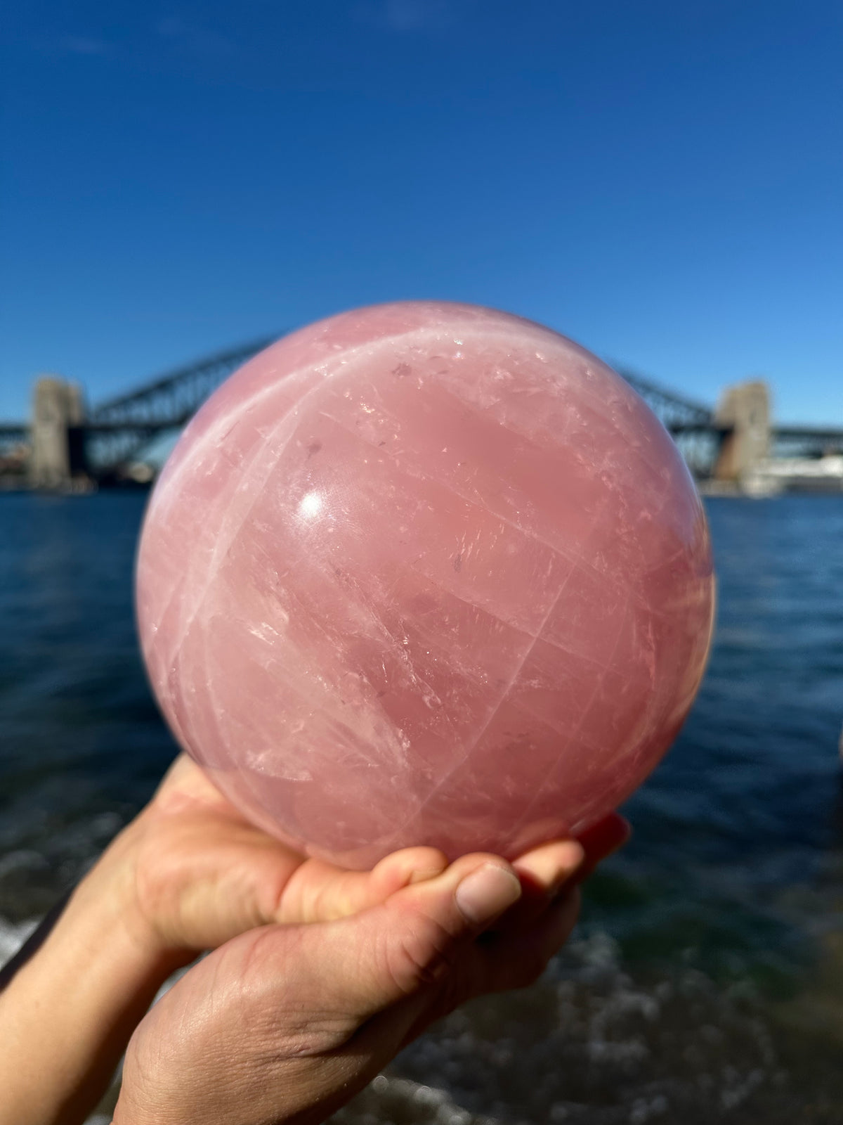 Rose Quartz Sphere with Rainbow | 8.4kg 18cm Exact Piece
