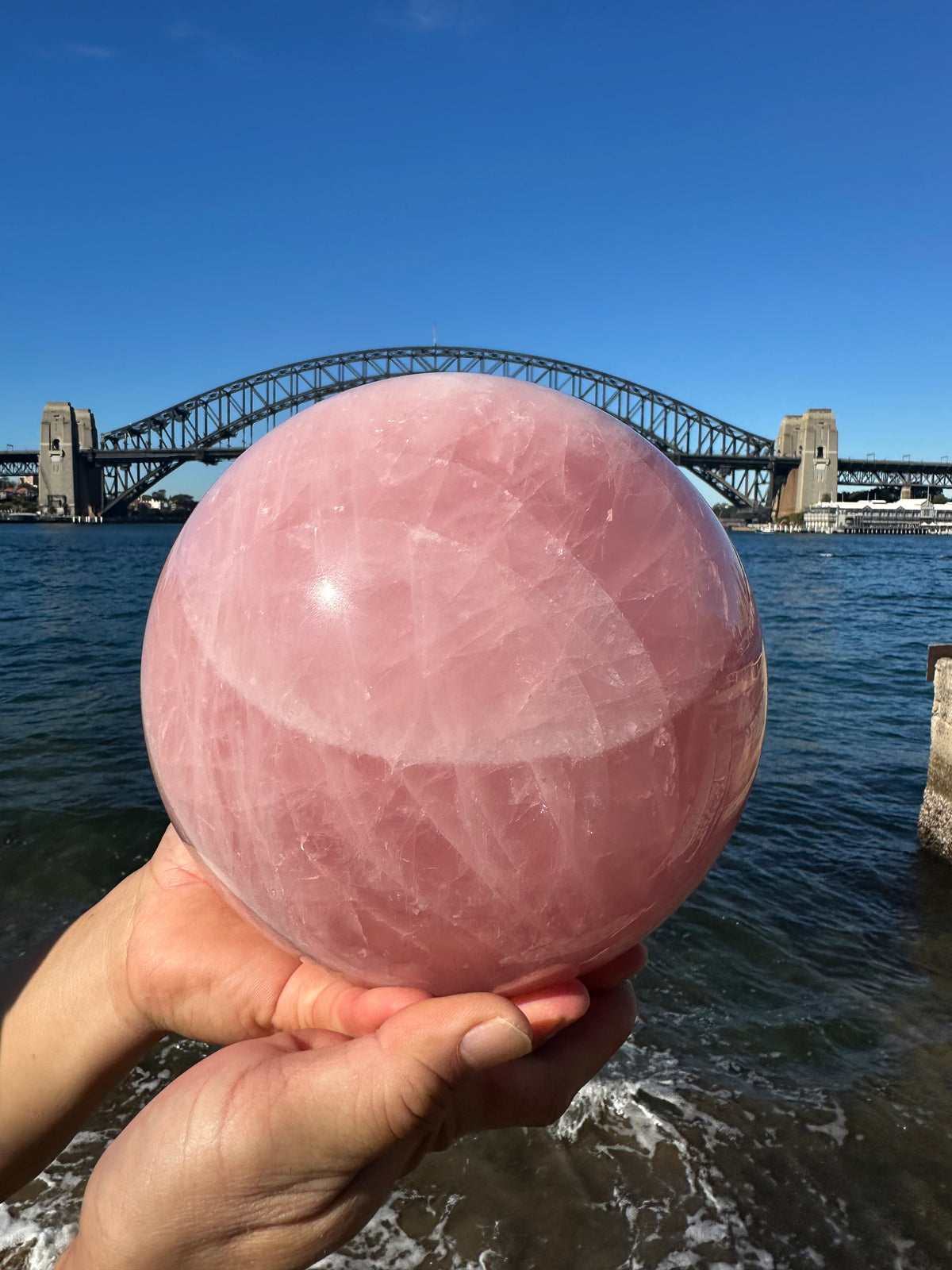Rose Quartz Sphere with Rainbow | 8.4kg 18cm Exact Piece
