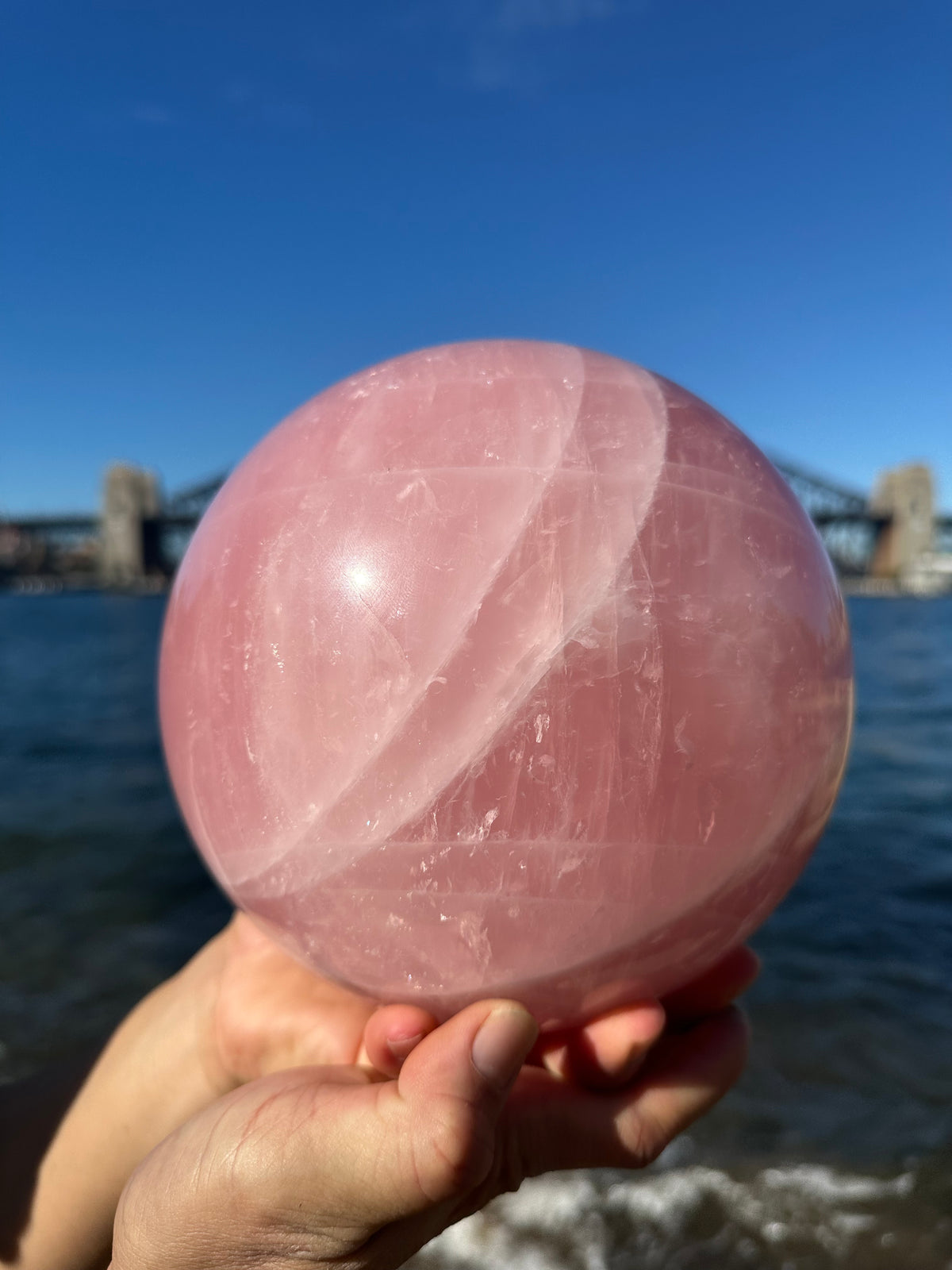 Rose Quartz Sphere with Rainbow | 8.4kg 18cm Exact Piece