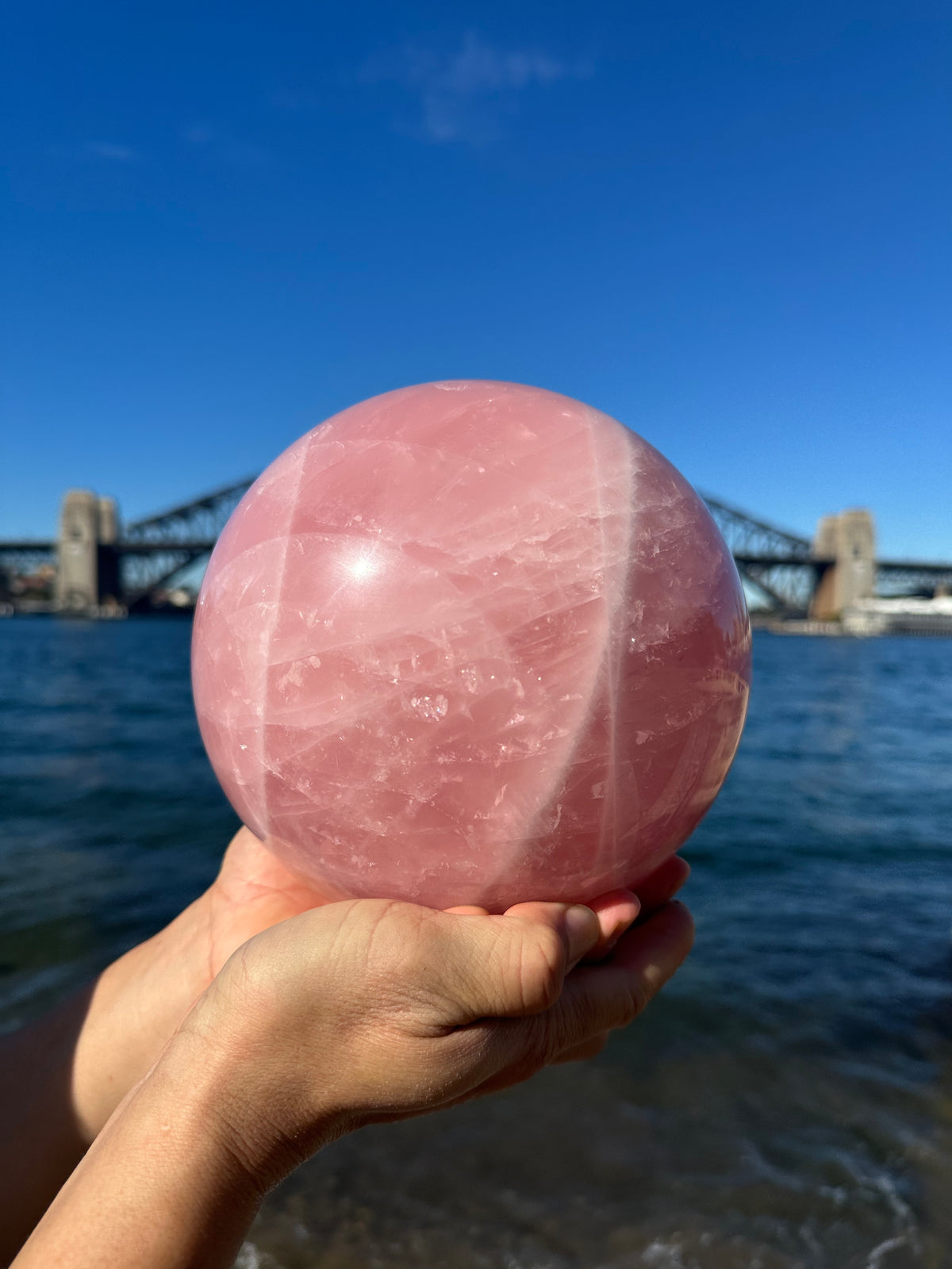 Rose Quartz Sphere with Rainbow | 8.4kg 18cm Exact Piece