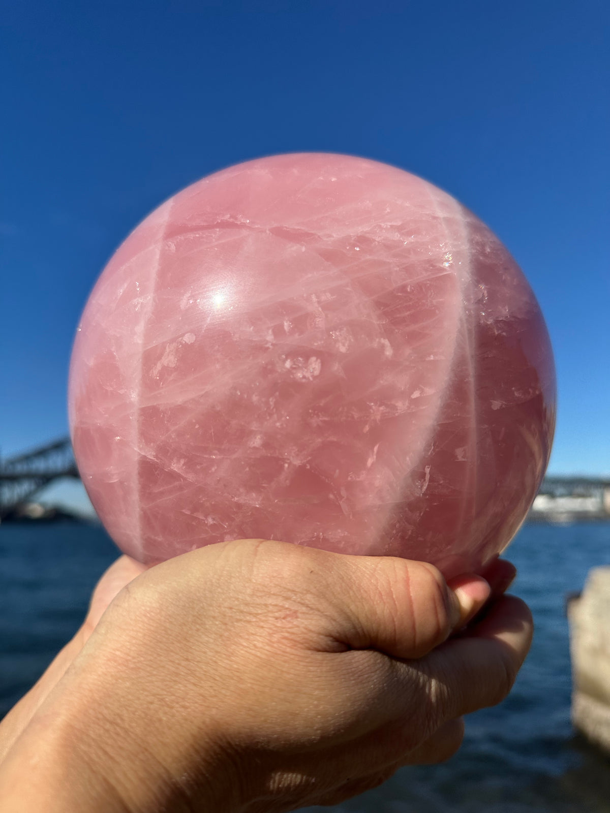 Rose Quartz Sphere with Rainbow | 8.4kg 18cm Exact Piece