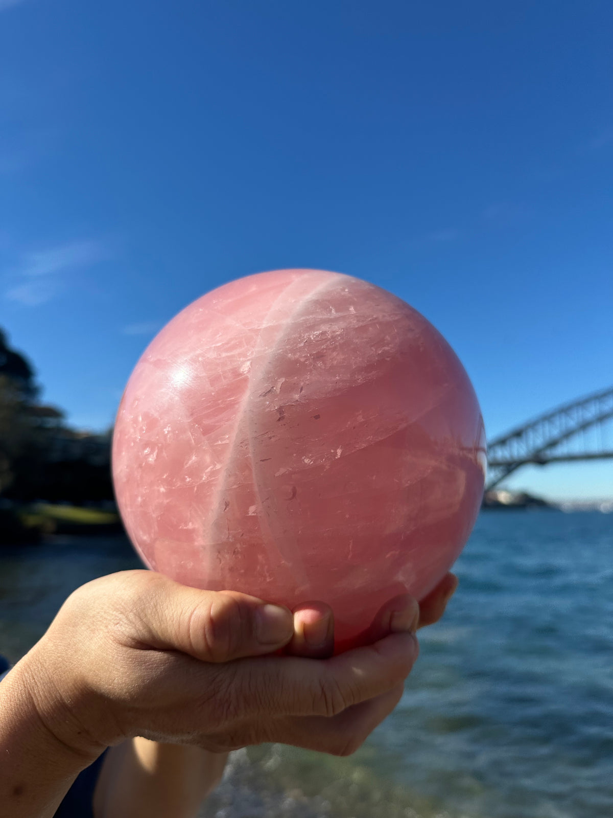 Rose Quartz Sphere with Rainbow | 8.4kg 18cm Exact Piece