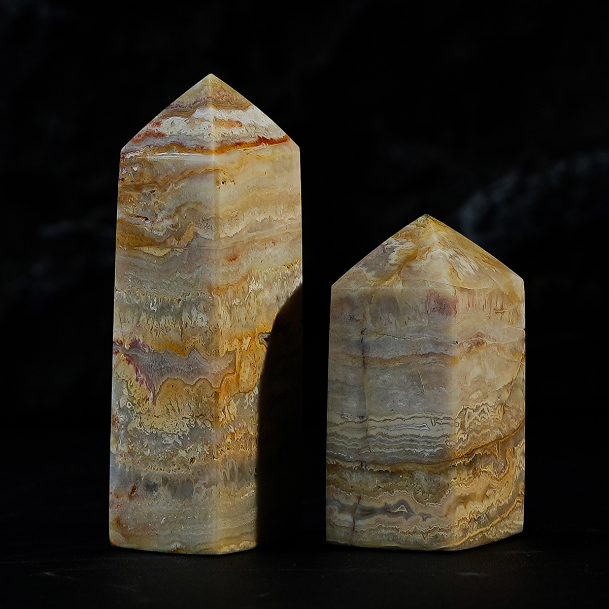 Crazy Lace Agate Tower | Natural Mexican Crystal Point 4–8cm