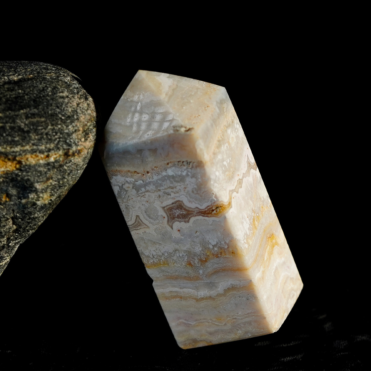 Crazy Lace Agate Tower | Natural Mexican Crystal Point 4–8cm