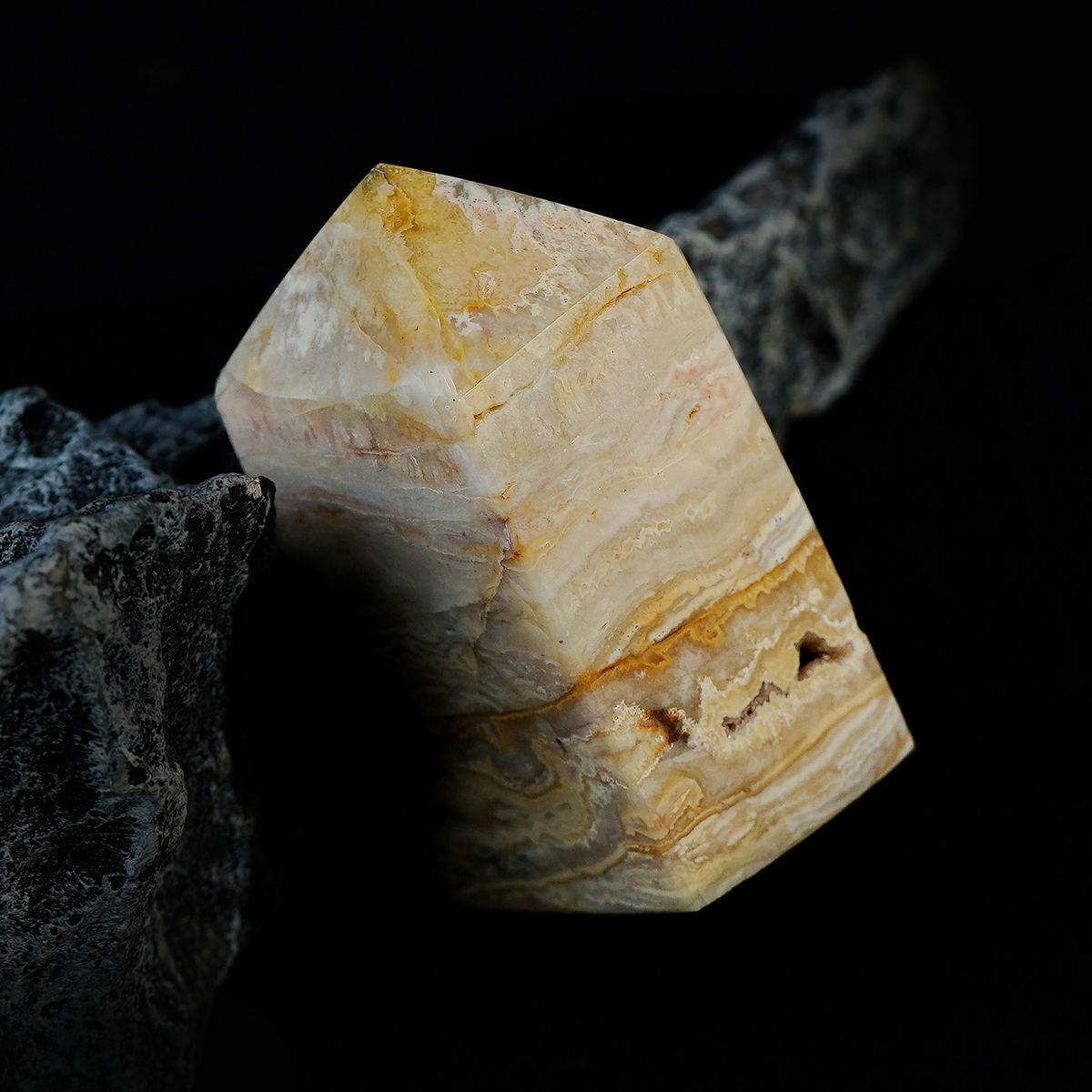 Crazy Lace Agate Tower | Natural Mexican Crystal Point 4–8cm