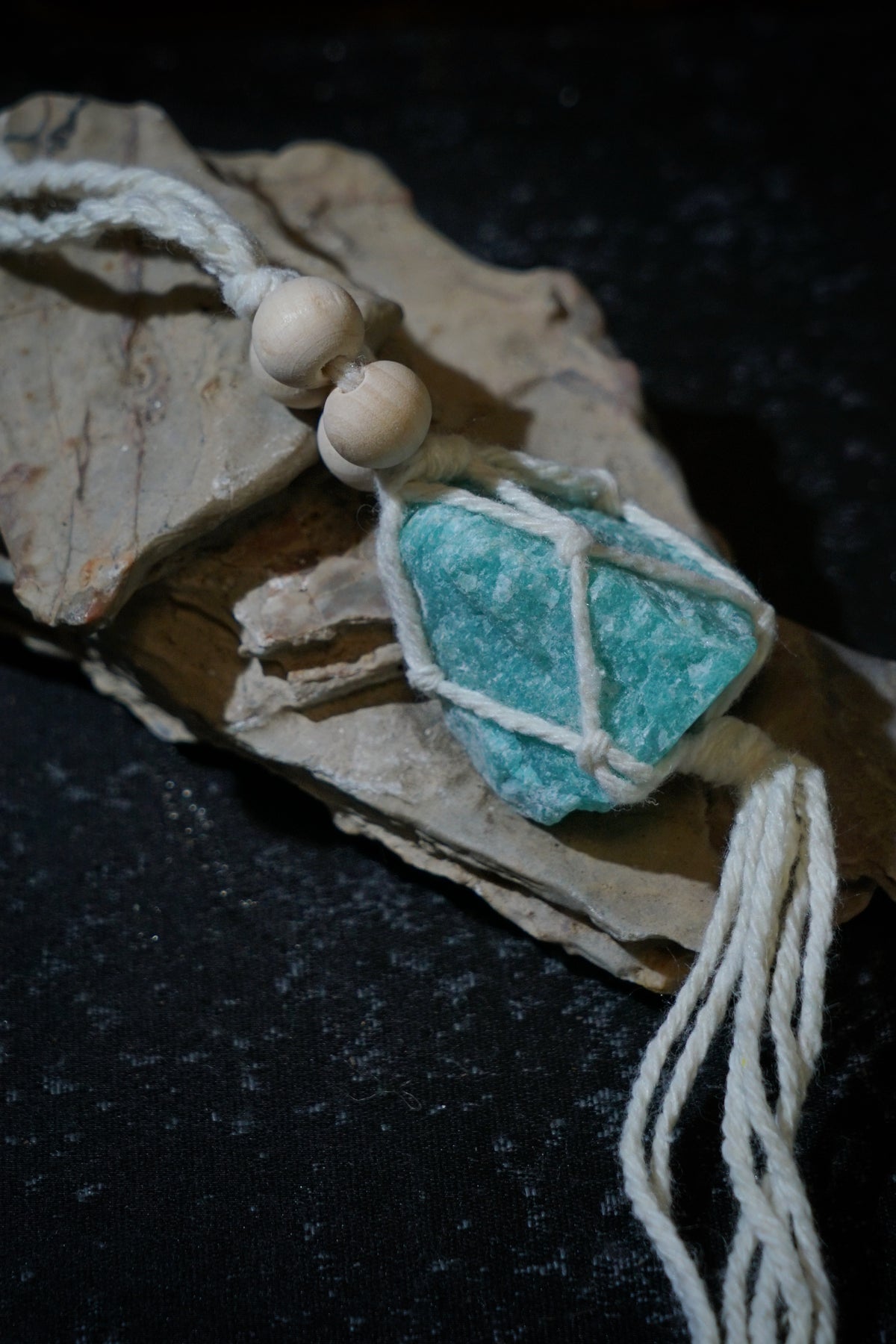 Raw Amazonite Hanging Decor | Natural Crystal Car & Home Ornament