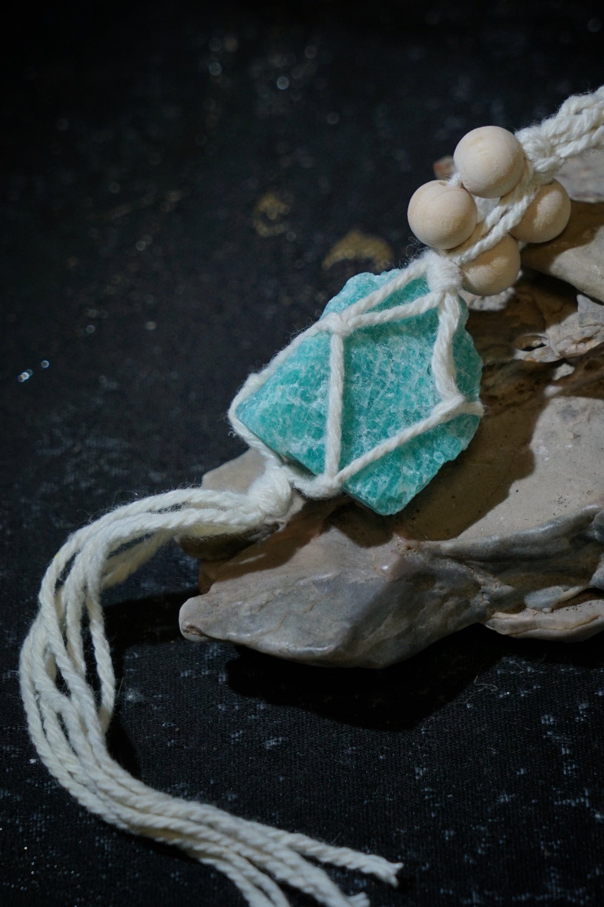 Raw Amazonite Hanging Decor | Natural Crystal Car & Home Ornament