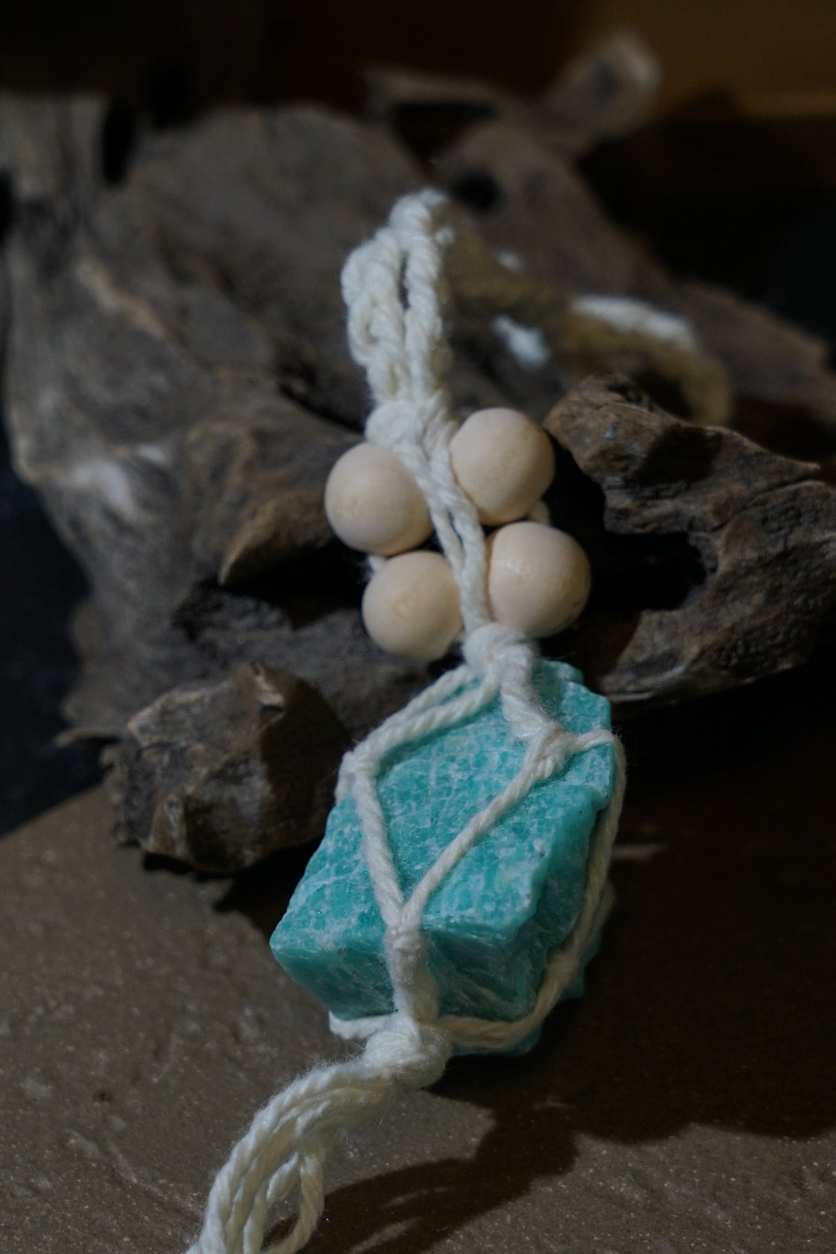 Raw Amazonite Hanging Decor | Natural Crystal Car & Home Ornament