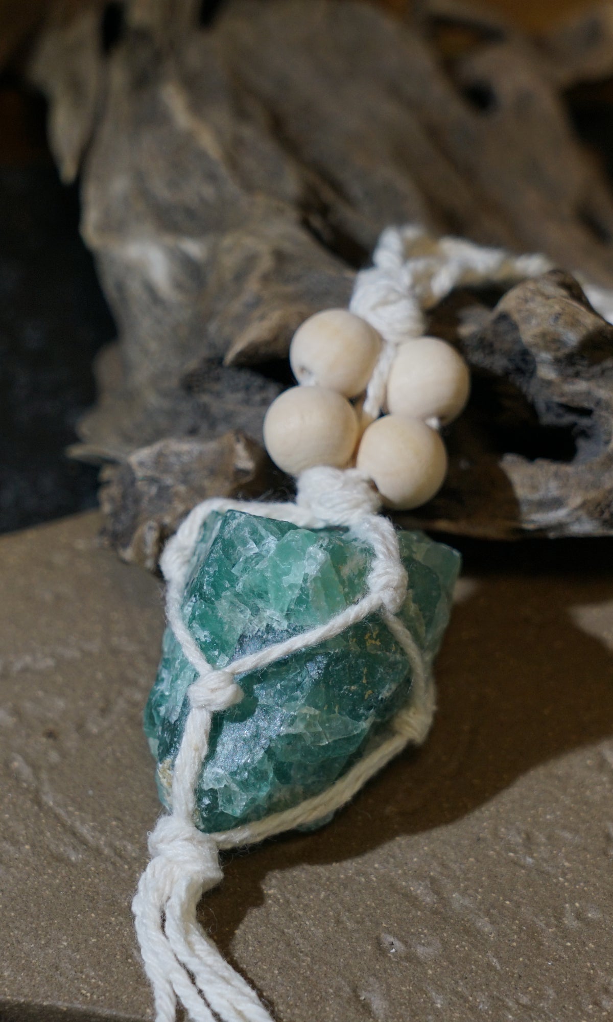 Raw Fluorite Hanging Decor | Natural Crystal Car & Home Ornament