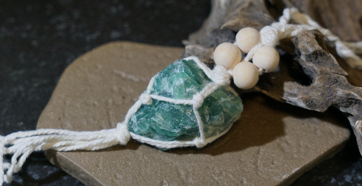 Raw Fluorite Hanging Decor | Natural Crystal Car & Home Ornament