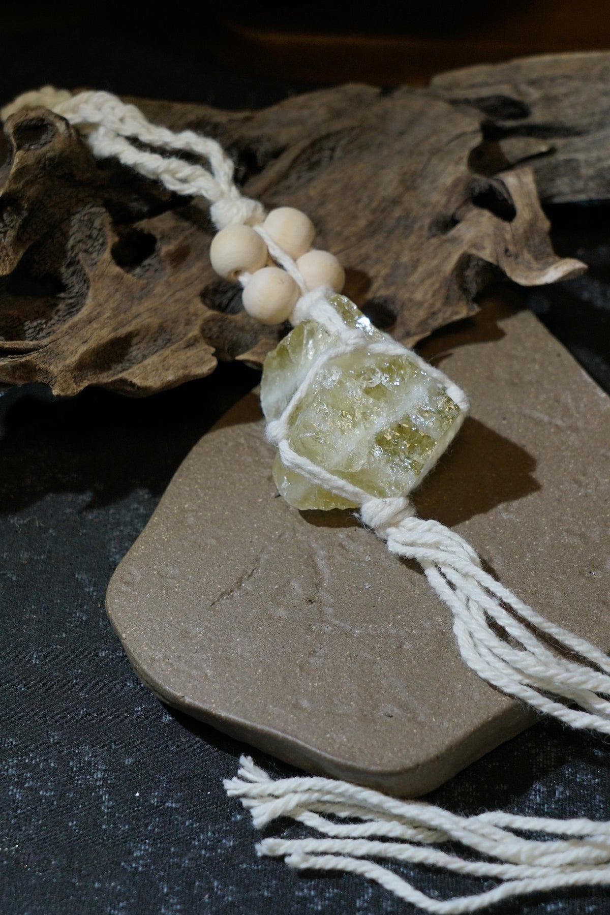 Raw Citrine Hanging Decor – top view