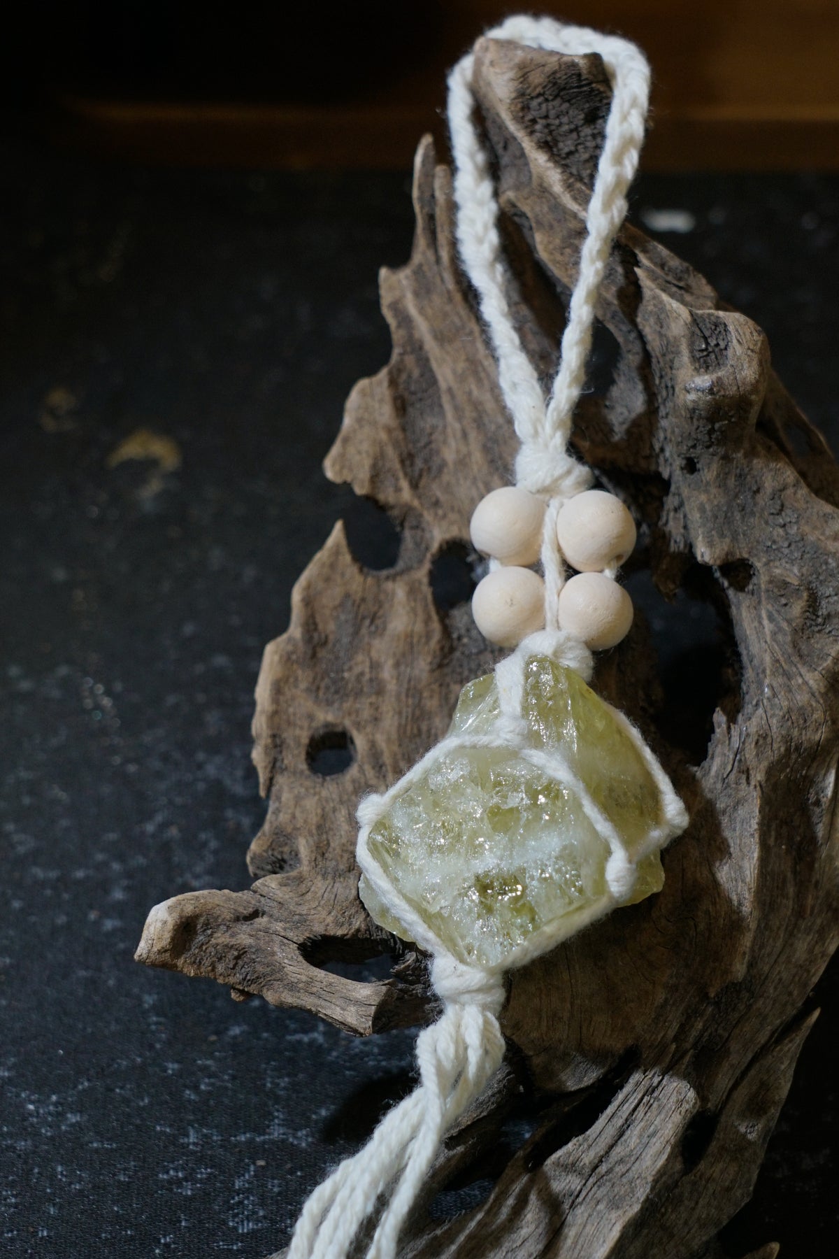 Raw Citrine Hanging Decor – alternate angle