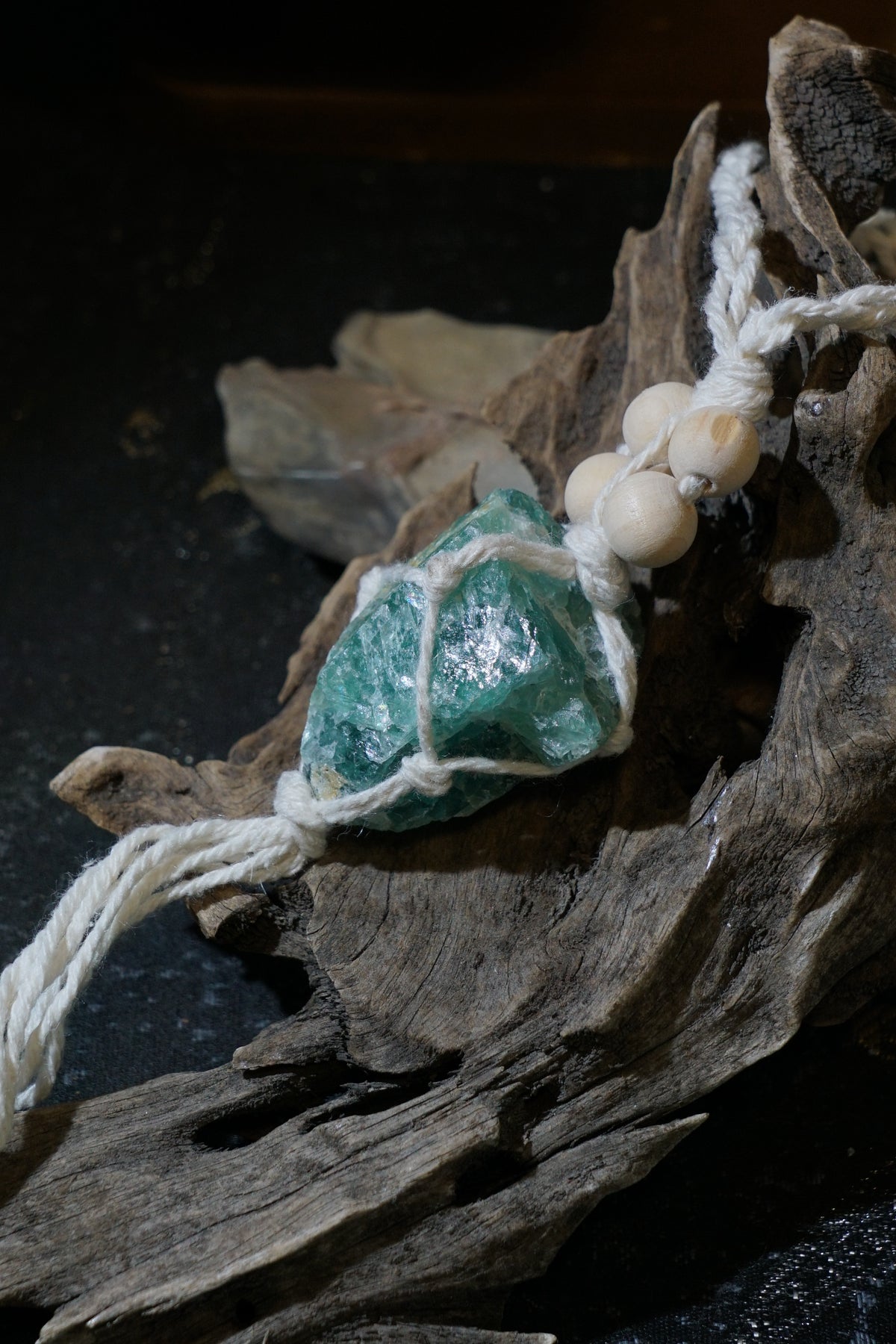 Raw Fluorite Hanging Decor | Natural Crystal Car & Home Ornament