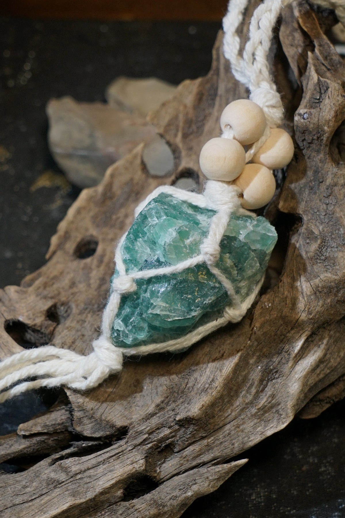 Raw Fluorite Hanging Decor | Natural Crystal Car & Home Ornament