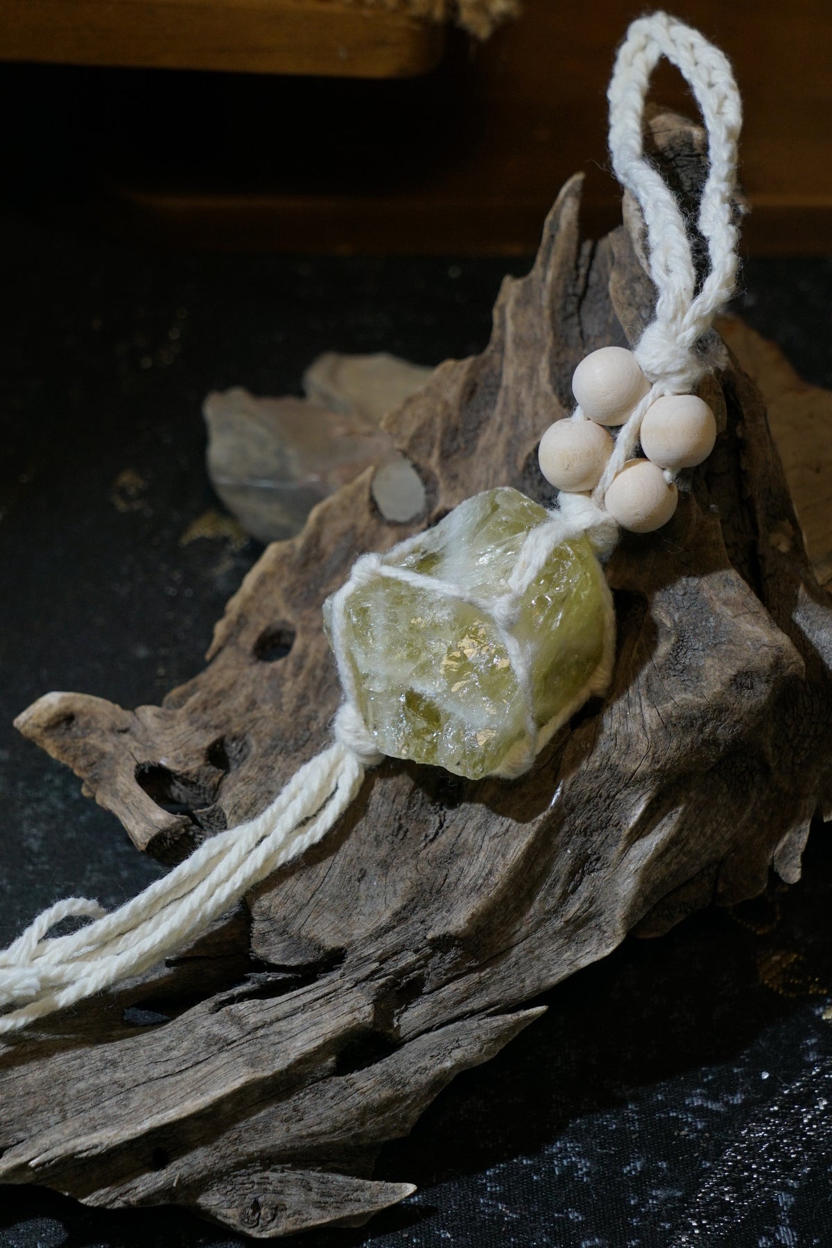 Raw Citrine Hanging Decor – hanging view