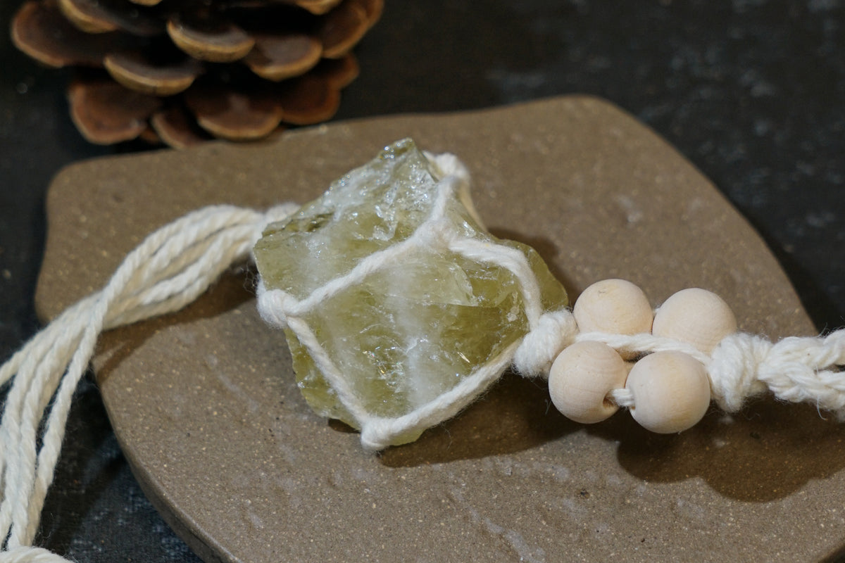 Raw Citrine Hanging Decor – front view