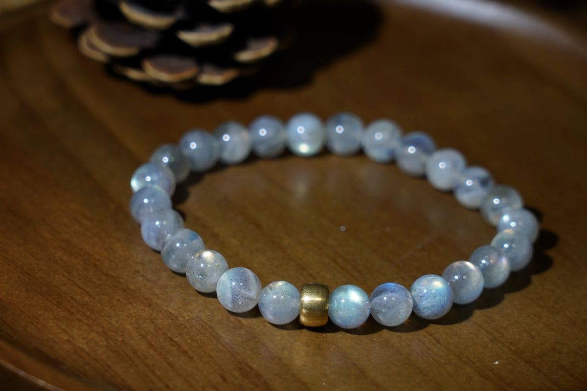 Moonstone Bracelet | Natural 7.5mm Stretch Beads