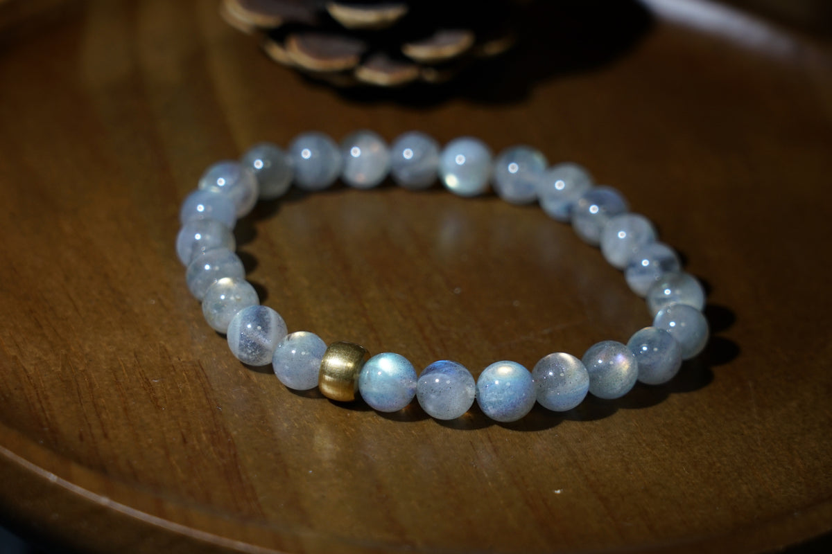 Moonstone Bracelet | Natural 7.5mm Stretch Beads