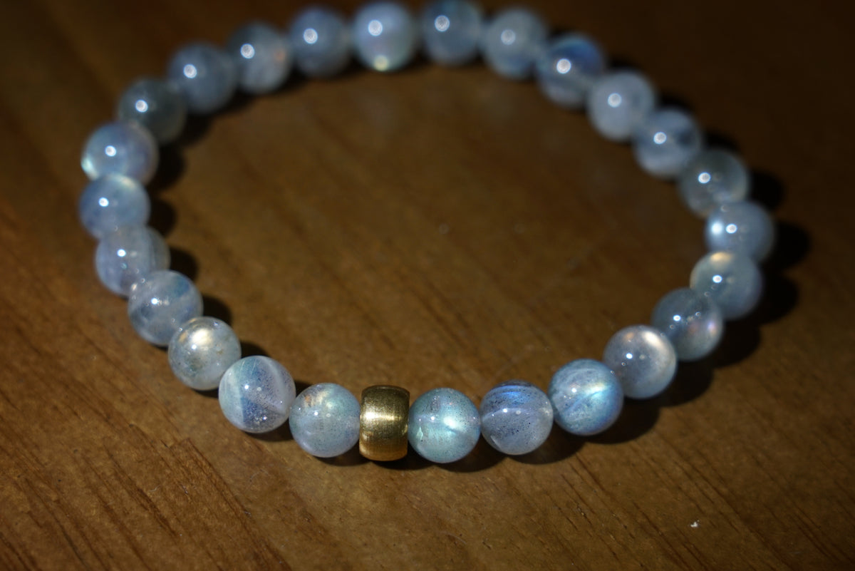 Moonstone Bracelet | Natural 7.5mm Stretch Beads