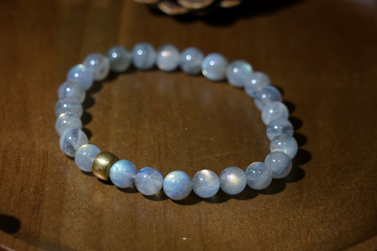 Moonstone Bracelet | Natural 7.5mm Stretch Beads