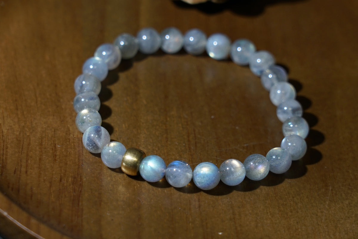 Moonstone Bracelet | Natural 7.5mm Stretch Beads