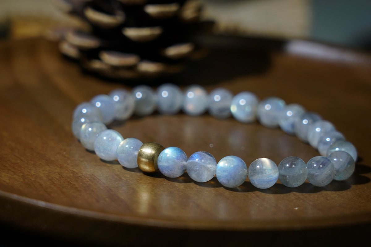 Moonstone Bracelet | Natural 7.5mm Stretch Beads