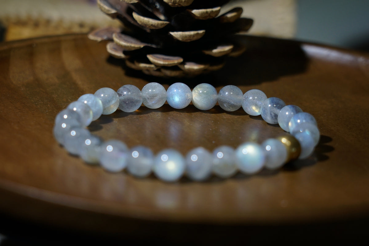 Moonstone Bracelet | Natural 7.5mm Stretch Beads