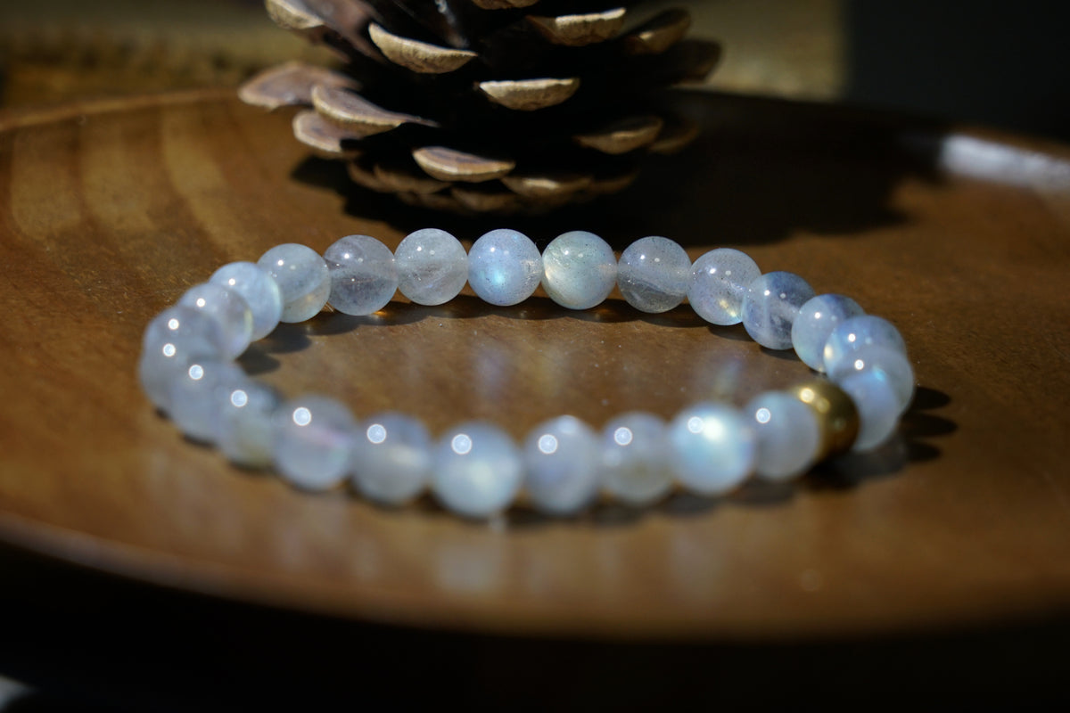 Moonstone Bracelet | Natural 7.5mm Stretch Beads