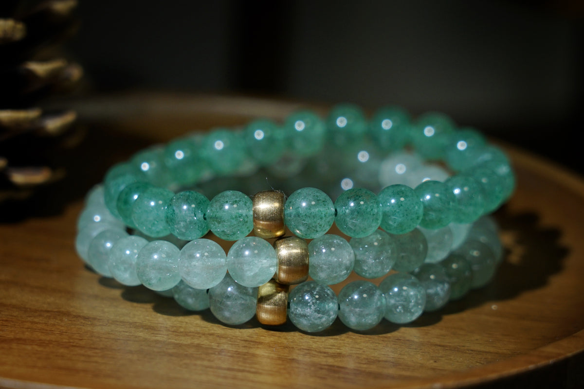 Green Strawberry Quartz Bracelet | 7.5mm Stretch Beads