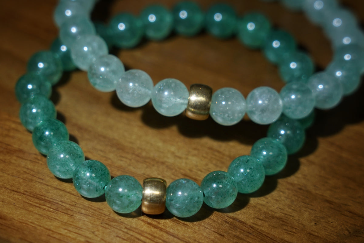 Green Strawberry Quartz Bracelet | 7.5mm Stretch Beads