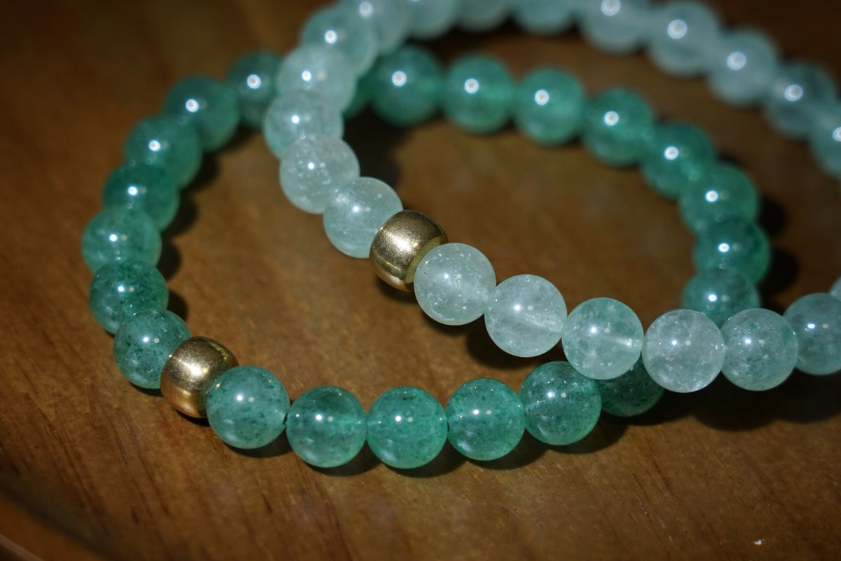 Green Strawberry Quartz Bracelet | 7.5mm Stretch Beads