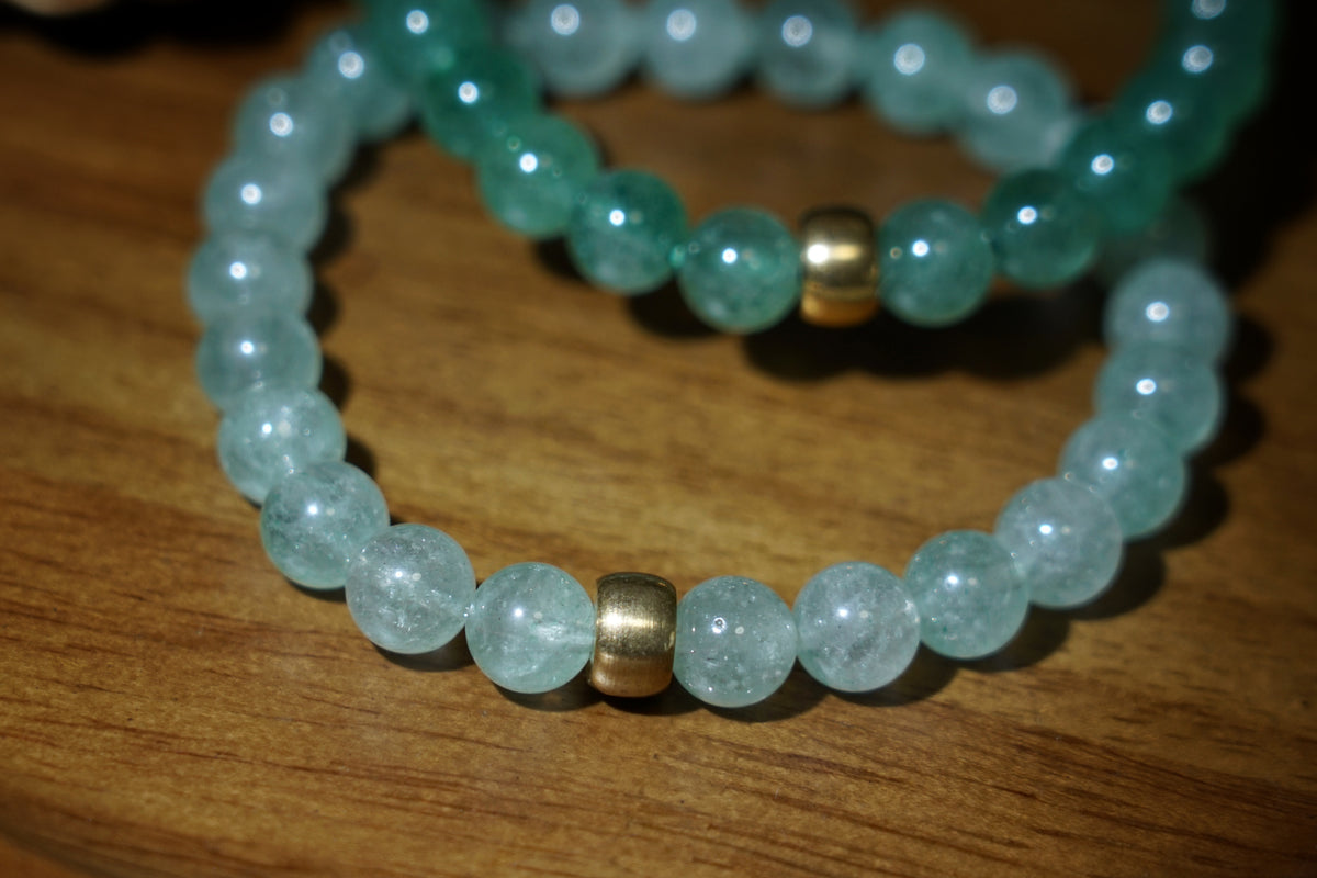 Green Strawberry Quartz Bracelet | 7.5mm Stretch Beads