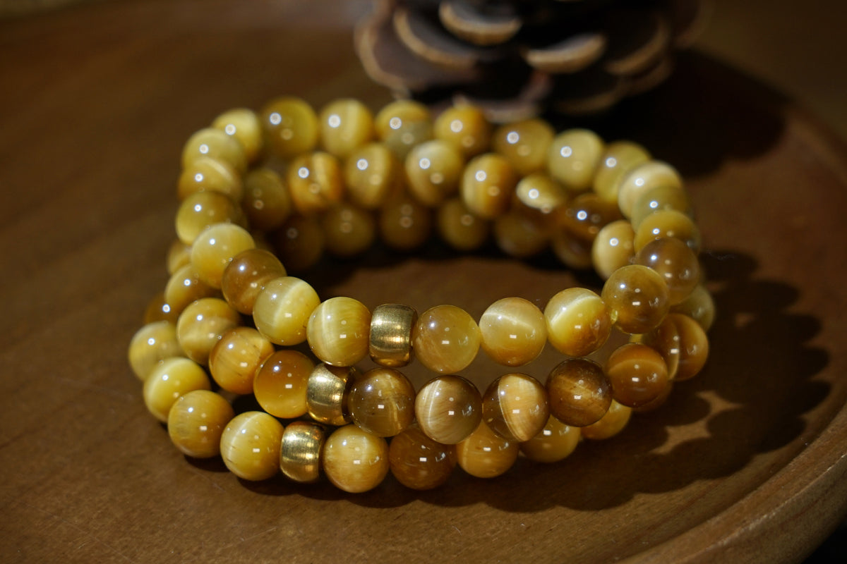 Golden Tiger’s Eye Bracelet – Natural 7.5mm Stretch Beads product photo 2