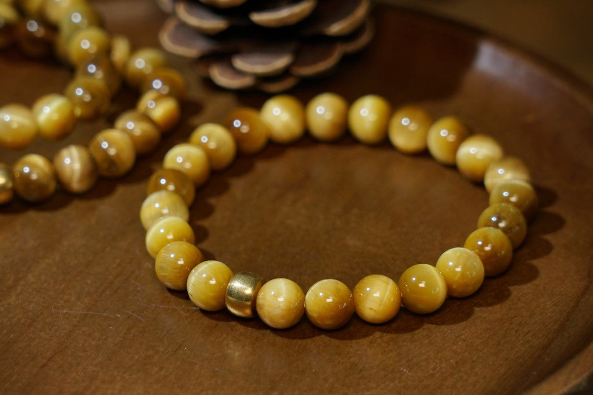 Golden Tiger’s Eye Bracelet – Natural 7.5mm Stretch Beads product photo 7