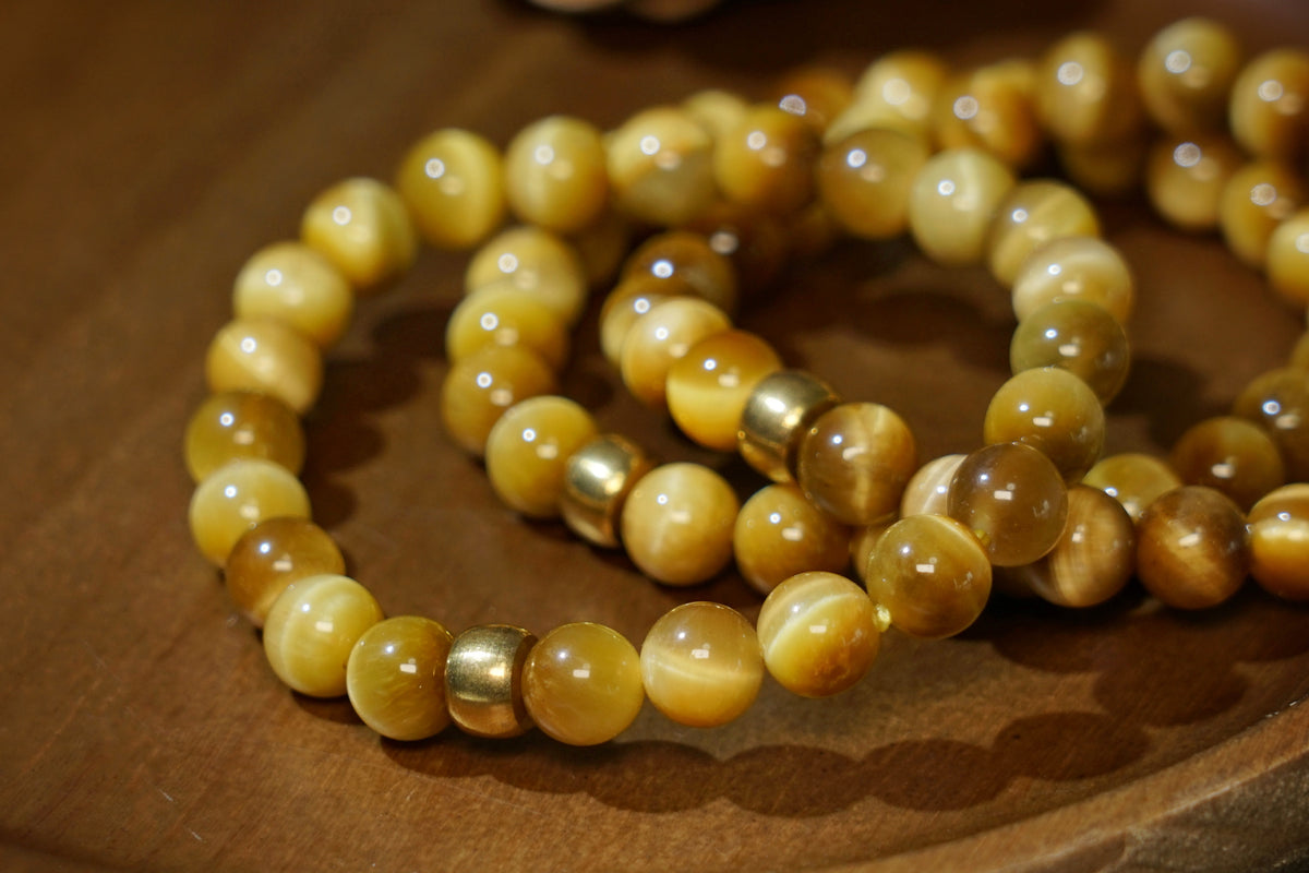 Golden Tiger’s Eye Bracelet – Natural 7.5mm Stretch Beads product photo 6