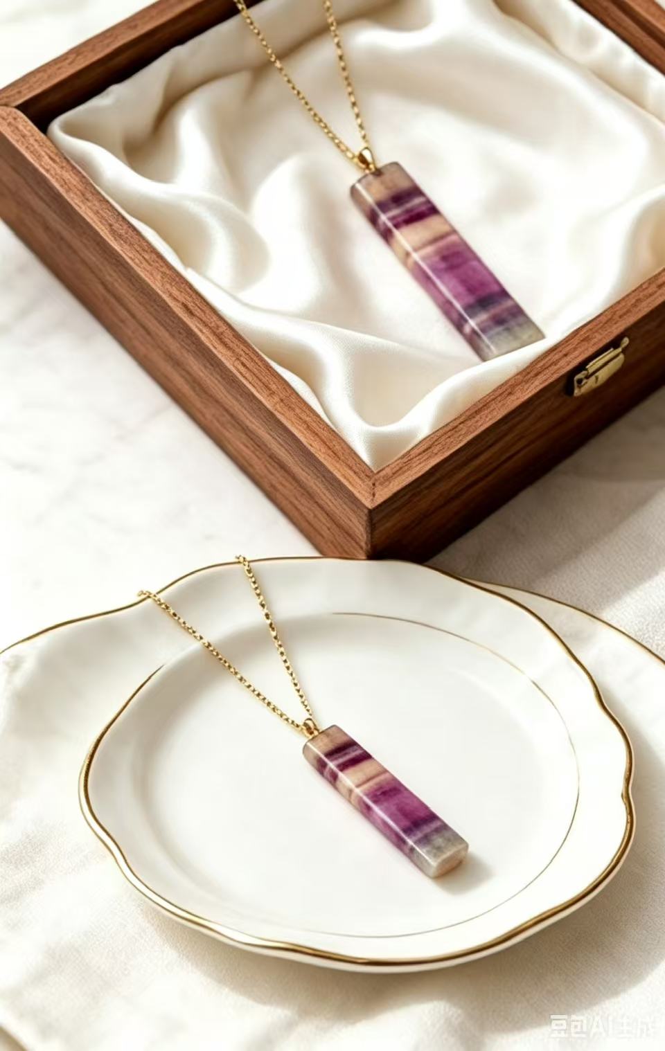 Rainbow Fluorite Bar Necklace | 14K Gold-Filled Chain