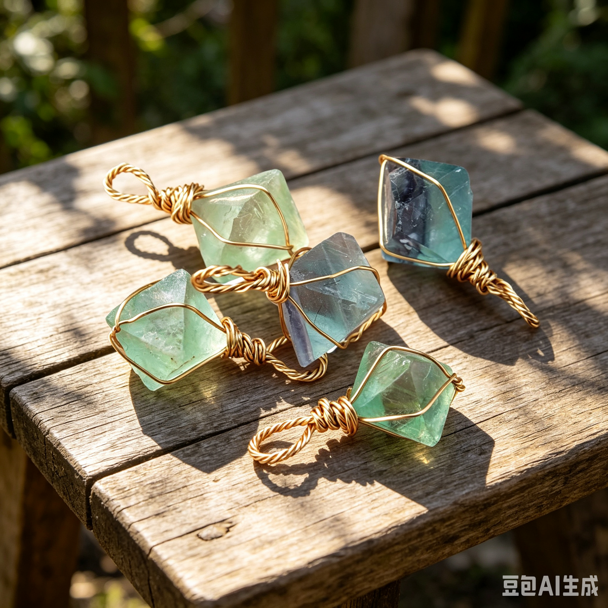 Green Fluorite Cube Necklace | Natural 2cm Pendant