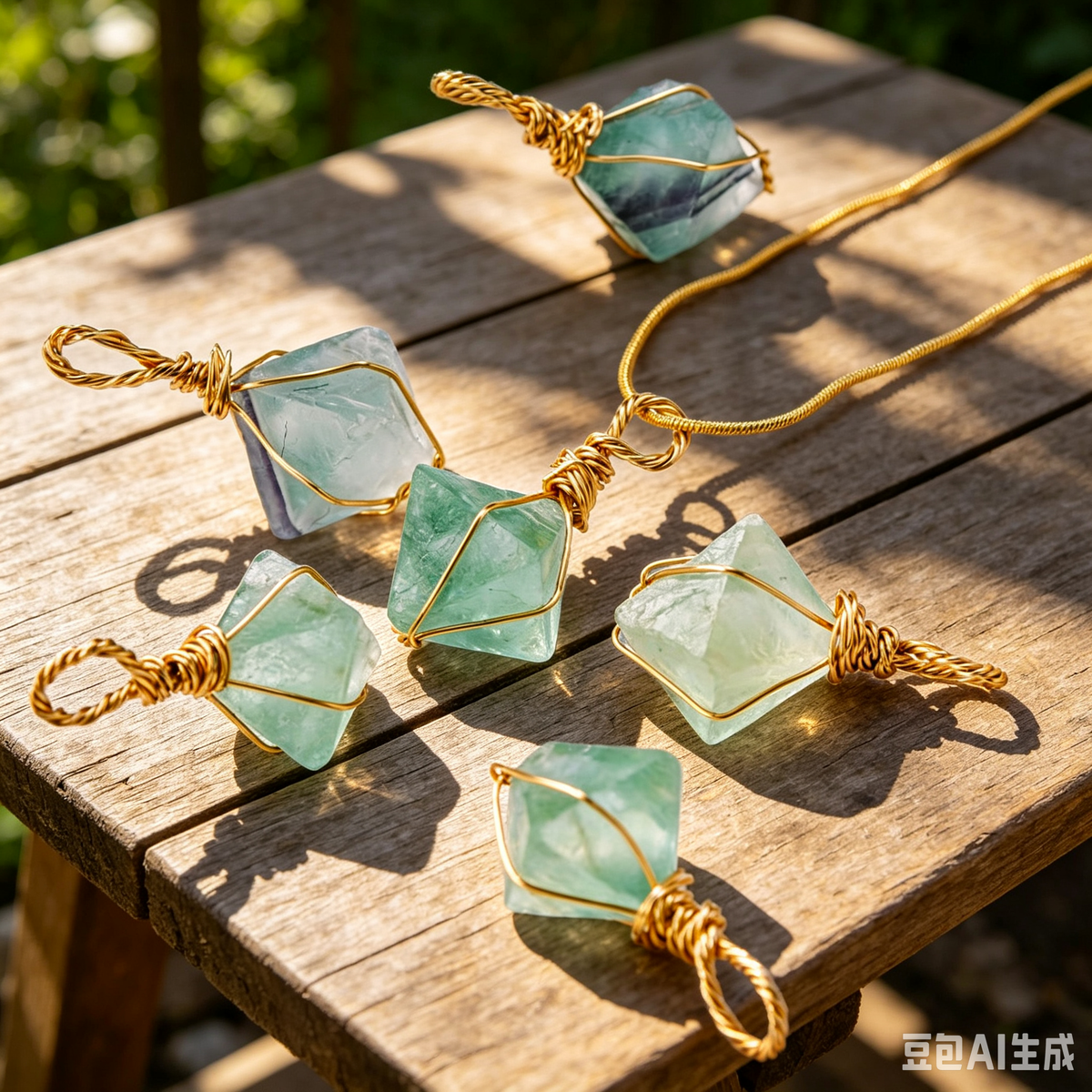 Green Fluorite Cube Necklace | Natural 2cm Pendant